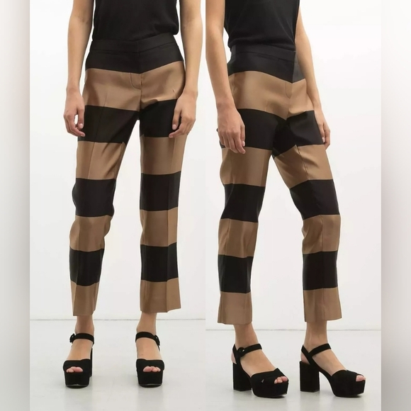 NWT Burberry Prorsum Women's 100% Silk Straight Ankle Pants 38 EU / 4 US 30"W - Picture 1 of 16